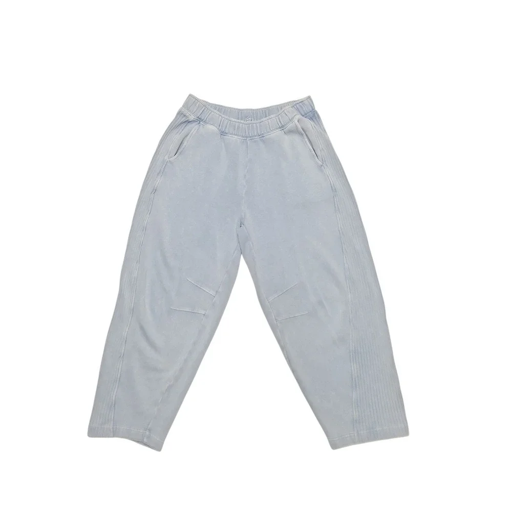 Aerie Oh Snap! Barrel Sweatpant Baggy Y2K preppy pants cloud wash Medium A005539 - Picture 3 of 11